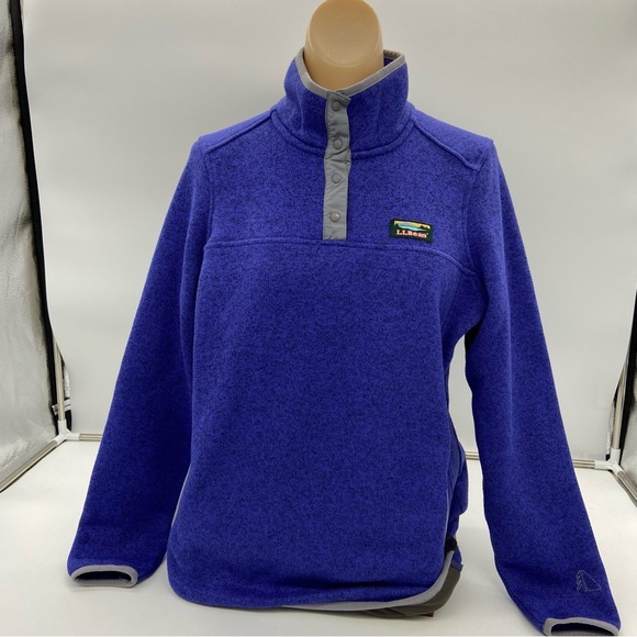 L. L. Bean Sweater Fleece Pullover Purple Size Small - Picture 4 of 14